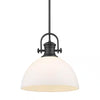 Hines 1-Light Rubbed Bronze with Opal Glass Pendant