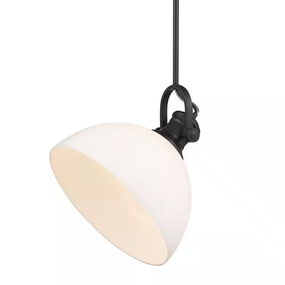 Hines 1-Light Rubbed Bronze with Opal Glass Pendant